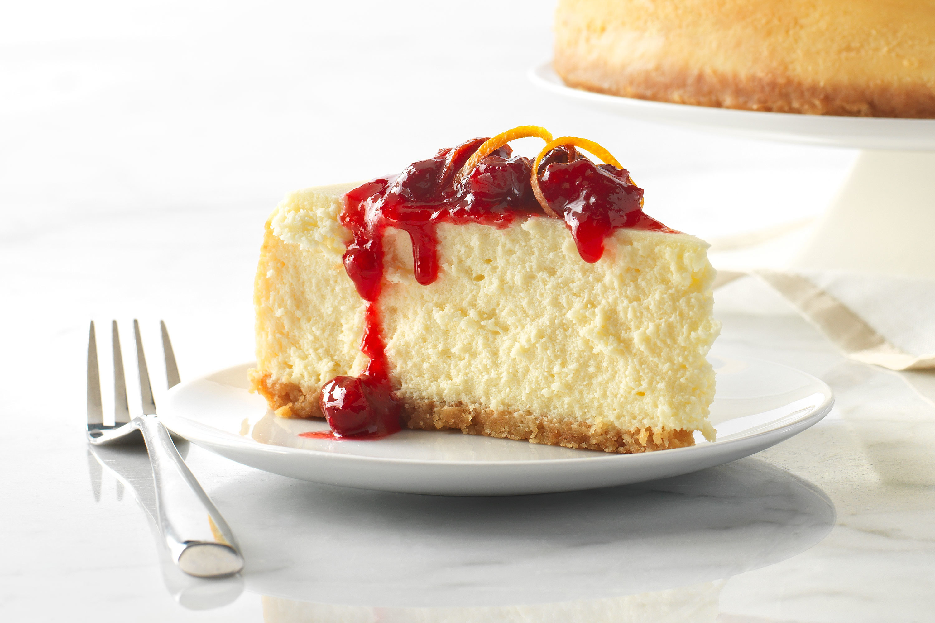 Cranberry-Orange White Chocolate Cheesecake